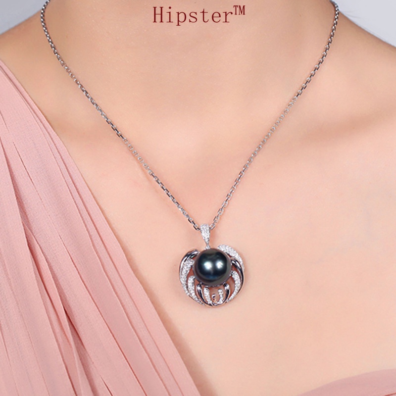 Elegance Retro Personality Affordable Luxury Natural Black Pearl Pendant Necklace