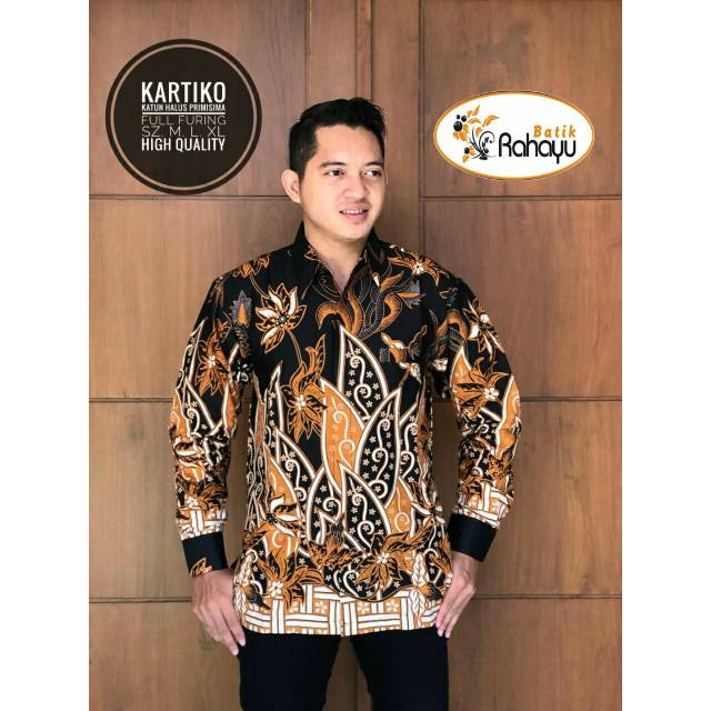 Batik Solo KARTIKO Kemeja Pria Katun Halus Sragenan Full Furing