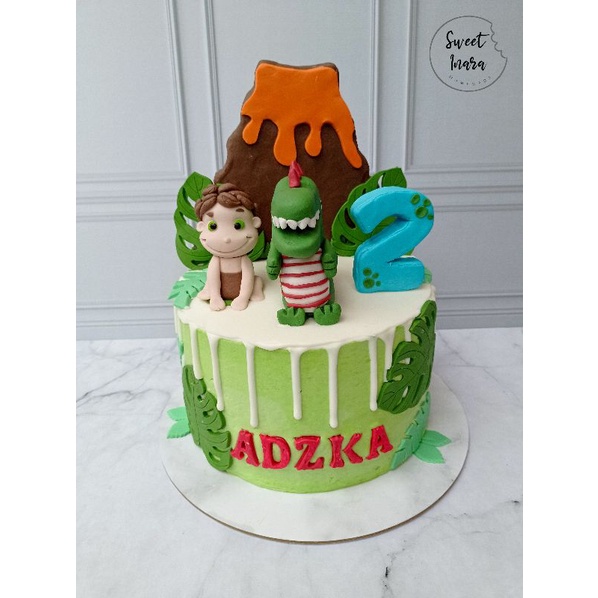 

KUE ULANG TAHUN DINOSAURUS BUTTERCREAM 18CM/ DINOSAUR BIRTHDAY CAKE