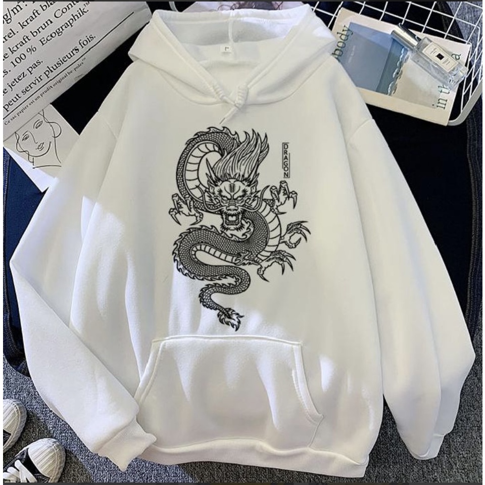 Sweater Hoodie Anime Dragon II Dragon Jumper Hoodie II Sweter Oblong Topi Sz M - XL ( Pria &amp; Wanita / Anak &amp; Dewasa )