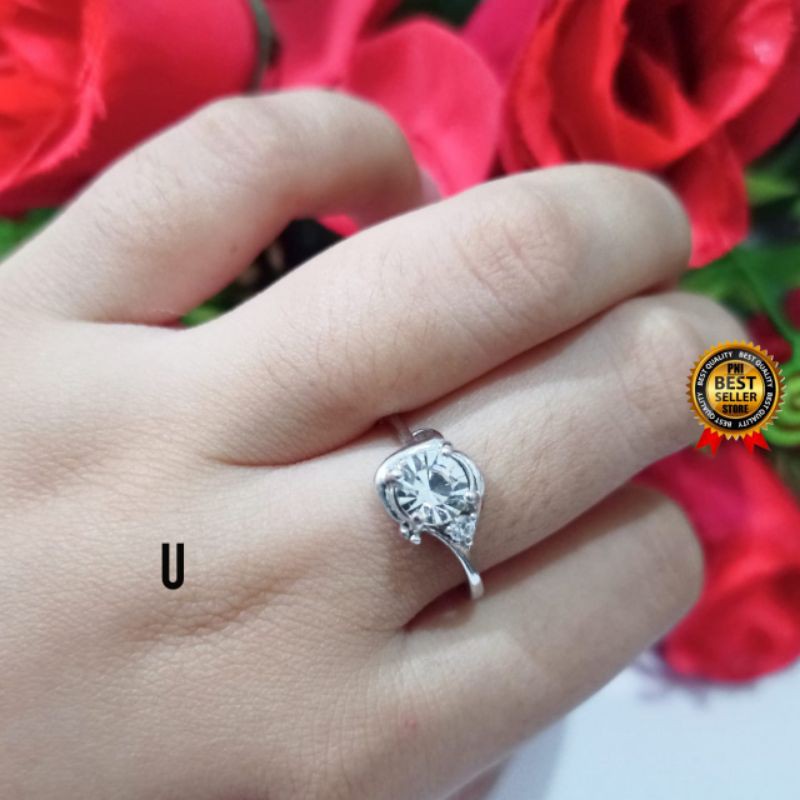 cincin wanita Titanium motif pilihan anti karat lapis emas 22k