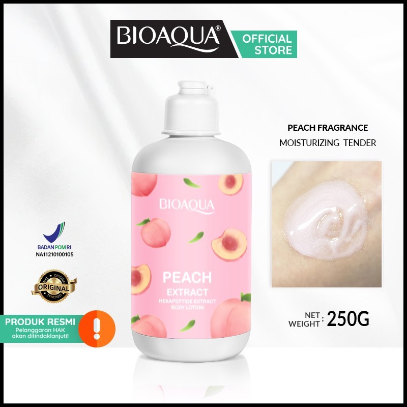 BIOAQUA BODY LOTION PEACH Lotion pemutih badan 250ml hand body glow