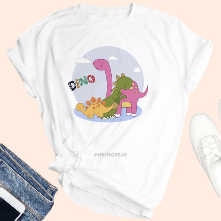 MYSTIQUE.ID - BAJU KAOS OVER SIZE DINO ITS OKAY TO NOT BE OKAY LUCU DAN AESTHETIC