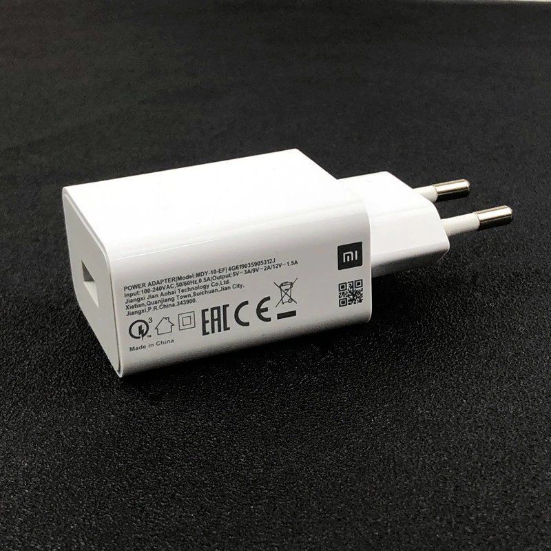 Charger Xmi 3A 9V 18W Type C/Micro USB Quick Charger 3.0 Fast Charging ORIGINAL 100% MI NOTE 10