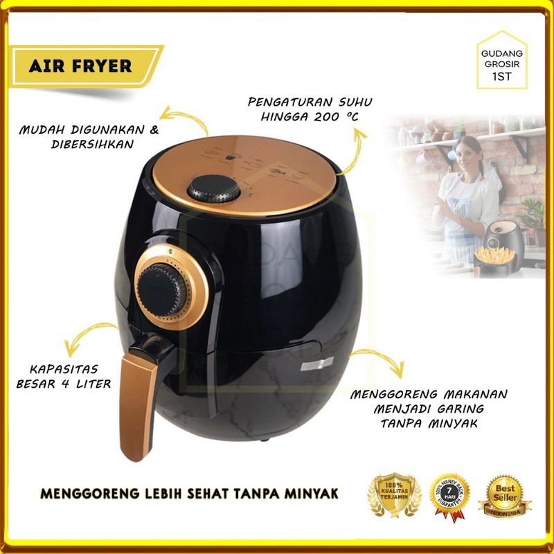 Masak Tanpa Minyak Air Fryer Penggorengan Elektrik Alat Menggoreng