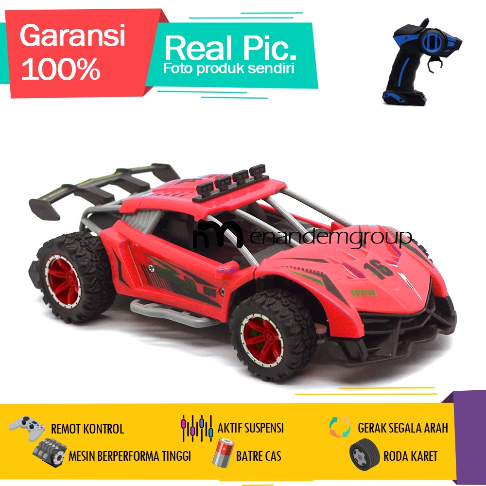 Mainan Mobil Remote Control RC Surpass Super Sport Roda Karet Kecepatan Tinggi