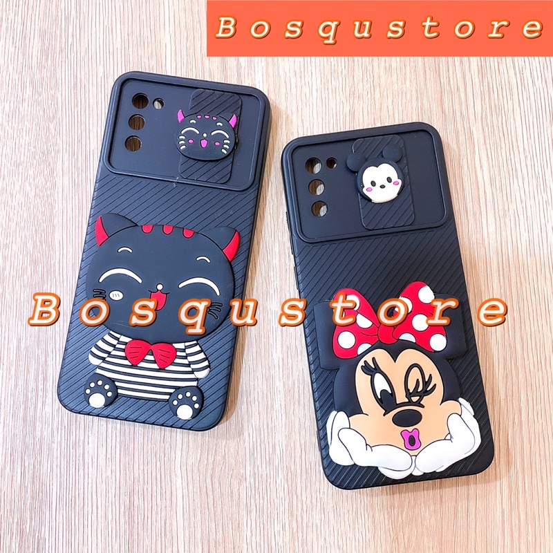 CASE SLIDE KARAKTER INFINIX SMART 6NFC/ SMART 5/ HOT 12i/ HOT 11PLAY/ HOT 11/ HOT 11S NFC/ HOT 10PLAY/ HOT 9PLAY/ HOT 10/ SOFTCASE KARAKTER KARTUN + SLIDE CAMERA MOTIF DORAEMON HELLOKITTY MINNIEMOUSE MIMICAT KEROPI