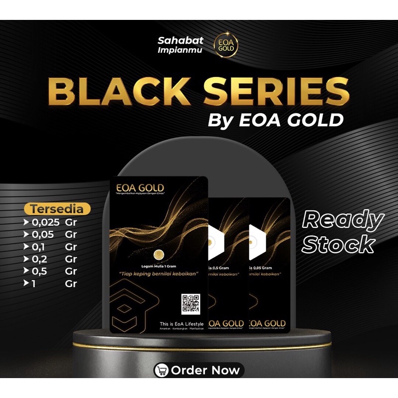 BLACK SERIES by EOA Gold logam mulia mini gold desain mewah dan elegan menabung dan investasi