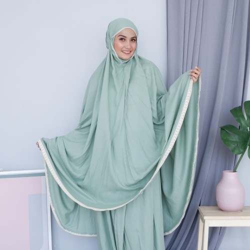 Mukena Polos Couple ibu dan anak Rayon Renda Jumbo Basic Premium I Mukenah Halus Pastel Soft