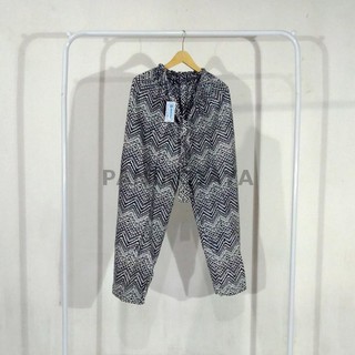  Celana  Tidur kulot  motif etnik Model Box Bahan  Rayon  