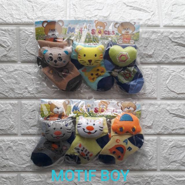 3 Pasang Kaos Kaki boneka texas 3D