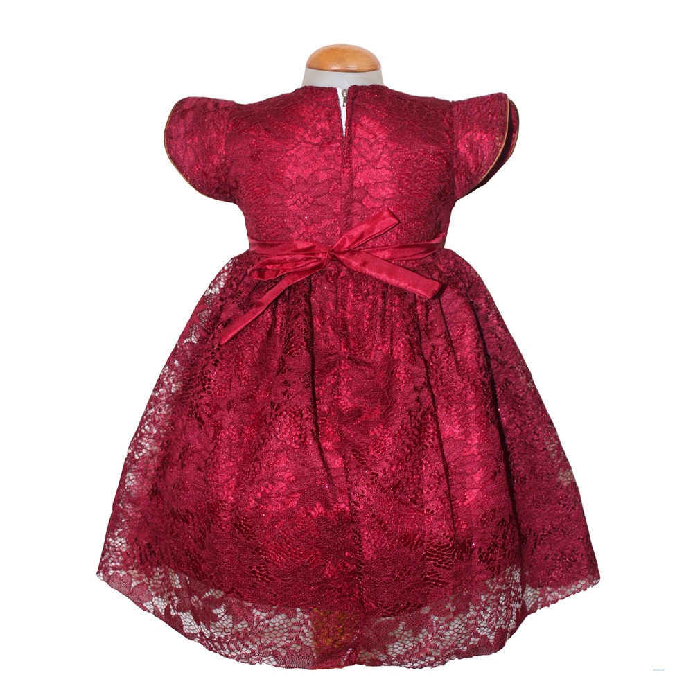 Dress Kids Alia/Baju Anak Asimetris Brukat Renda / Gaun Rample Anak Usia 1-3 Tahun / Midi Dress