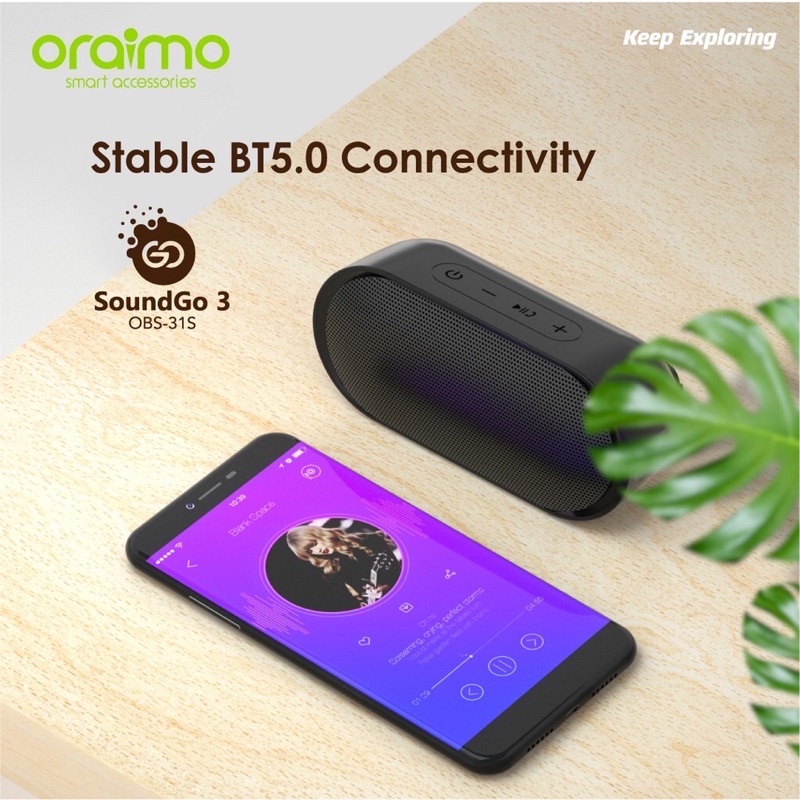 Oraimo OBS-31S Speaker Bluetooth 5.0 TWS Wireless Portable Ultra Bass - Garansi Resmi 1 Tahun