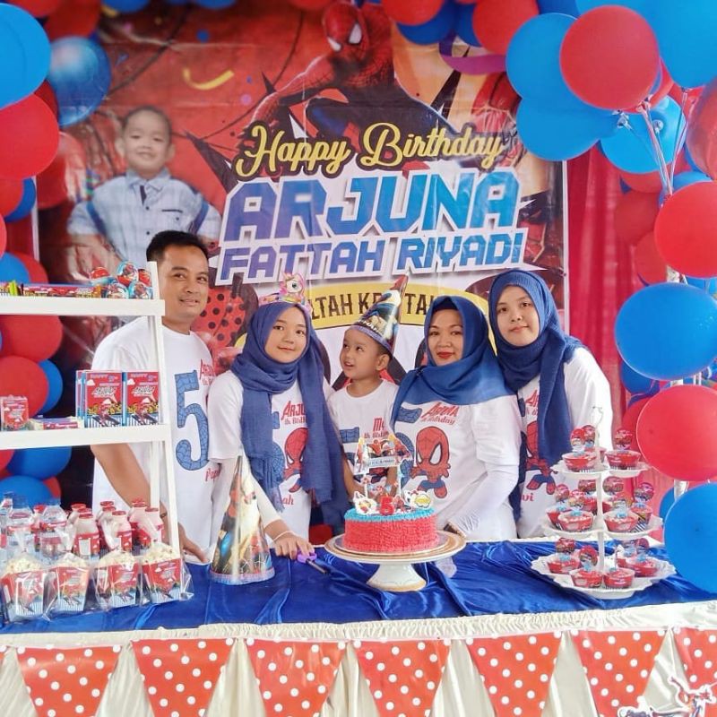 kaos Spiderman anak ultah anak couple keluarga