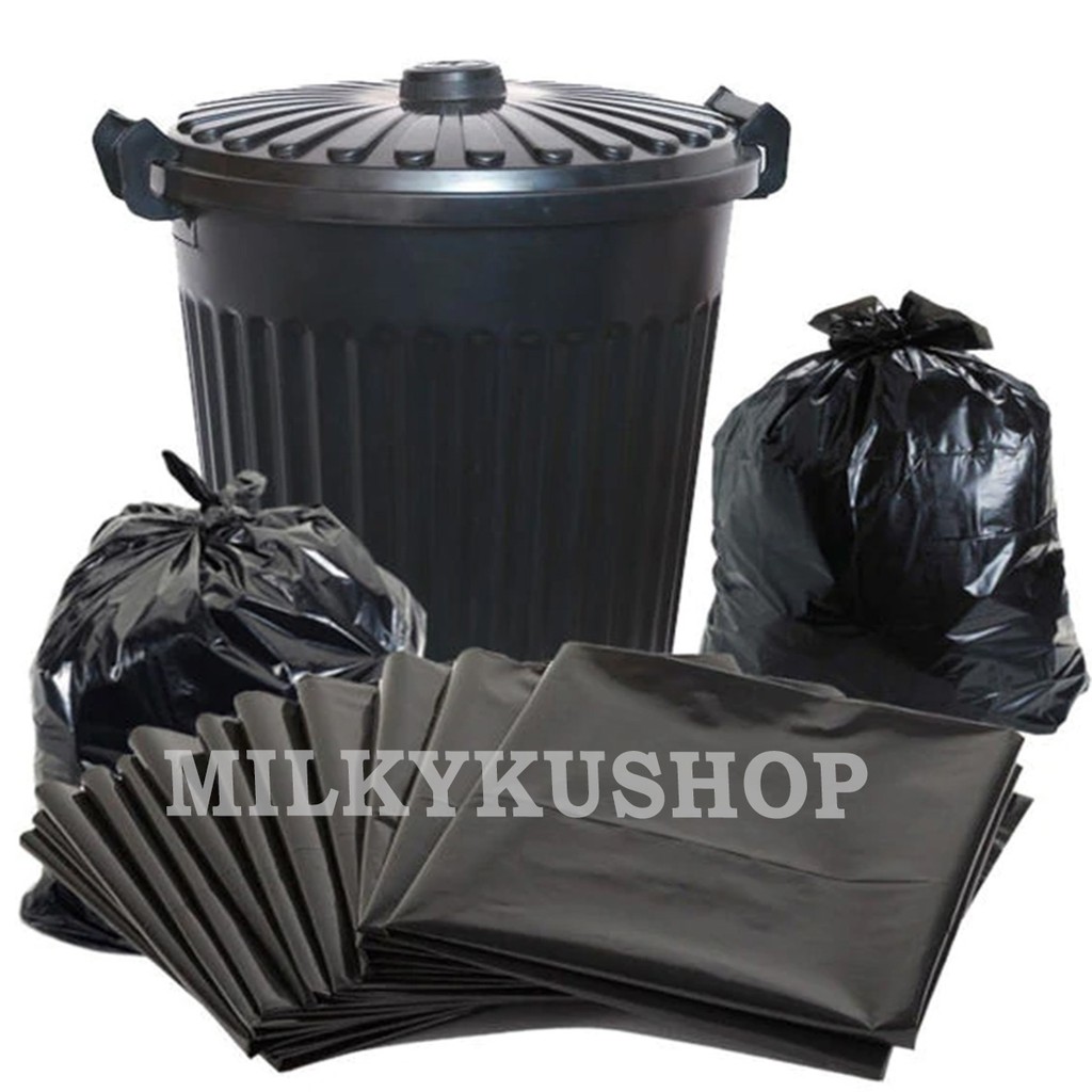 KANTONG PLASTIK SAMPAH HD HITAM BERAT 1 KG REPACK