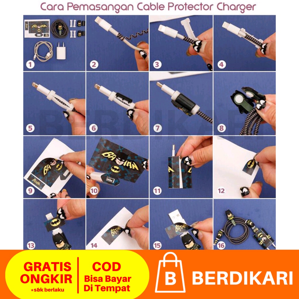 Pelindung Kabel Spiral iPhone 1 set tanpa charger