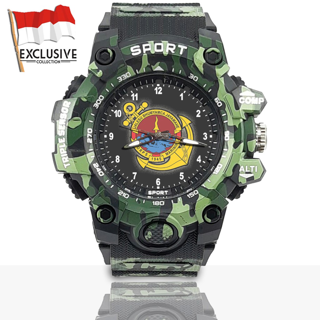 (Exclusive) Jam Tangan MARINIR - TNI Loreng Army | Motif 2