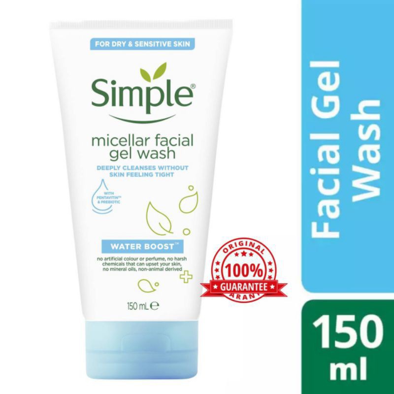 SIMPLE Water Boost Micellar Facial Gel Wash 150 ml