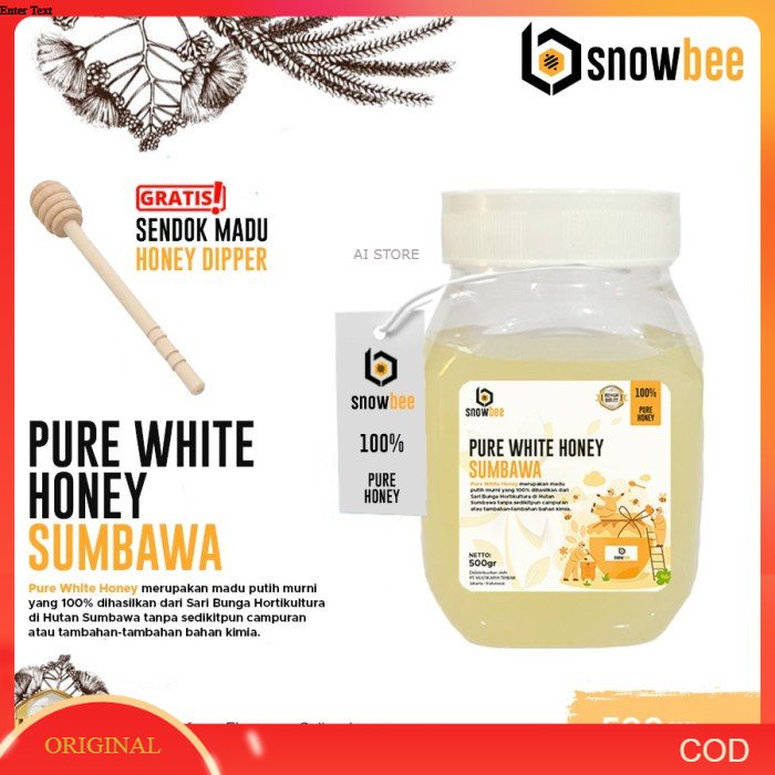 MADU PUTIH HUTAN SUMBAWA ASLI 500GR | SNOWBEE 100% PURE WHITE HONEY