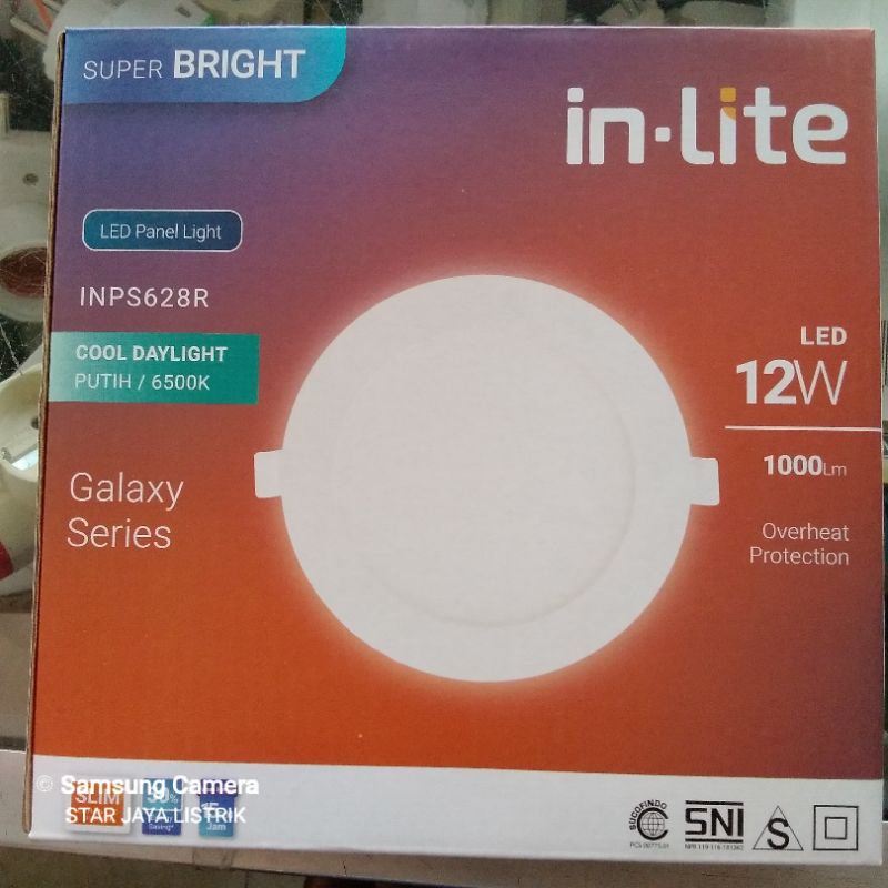 Downlight LED In Lite 12 Watt Inbow (tanam) Bulat-Kotak Warna Putih-Kuning
