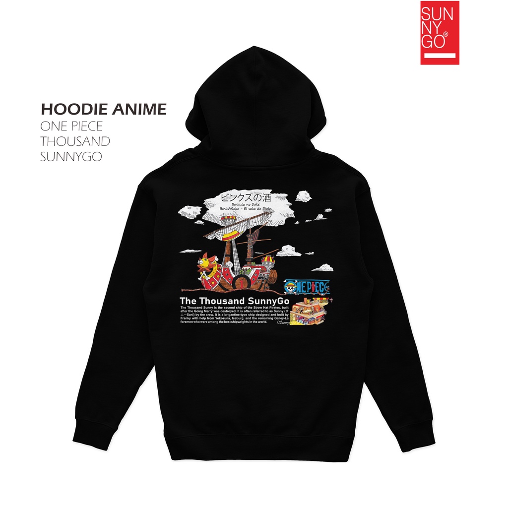 HOODIE JUMPER ANIME ONE PIECE KAPAL LUFFY THOUSAND SUNNYGO (SABLON) PRIA & WANITA SIZE M - XXL