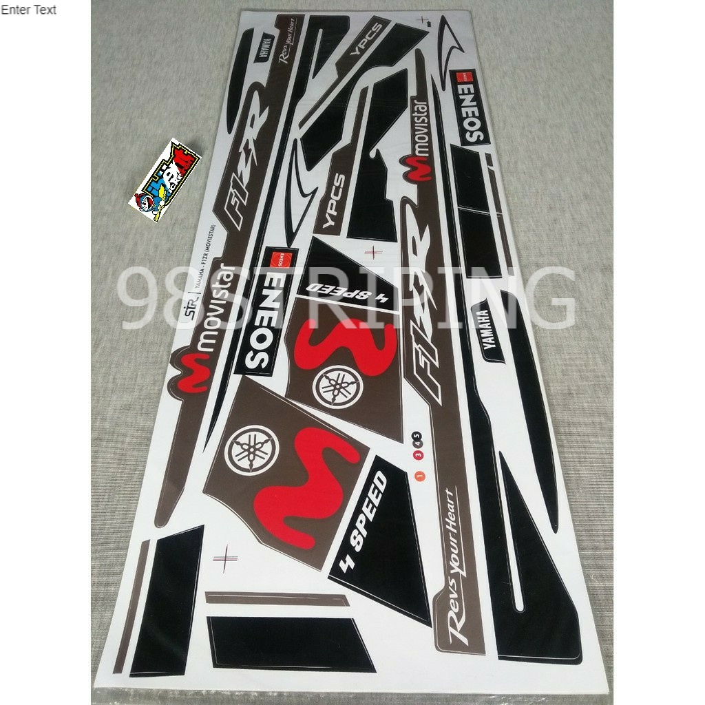 STIKER STRIPING FIZR FIZ R MOVISTAR HITAM ABU ABU