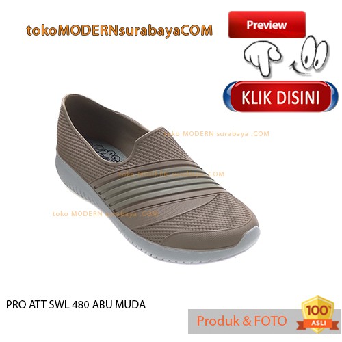 PRO ATT SWL 480 ABU MUDA Sepatu Wanita Sepatu Slip On Karet