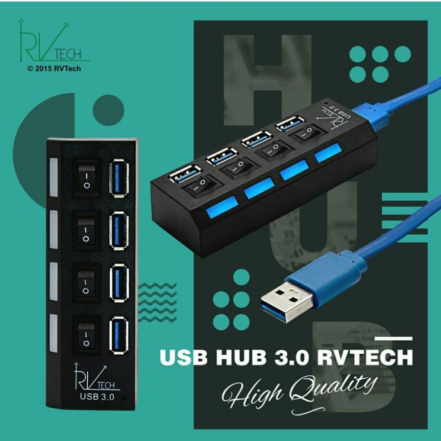 USB HUB 4PORT 3.0 ON OFF RVTECH