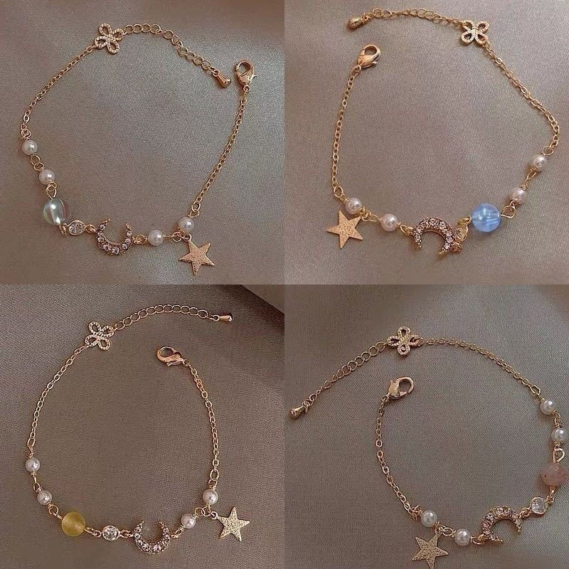 Xingyue Zirkon Gelang Mutiara Desain Niche Perempuan High-End Gelang Versi Korea Influencer Trendi Fashion Sederhana Gelang Pacar