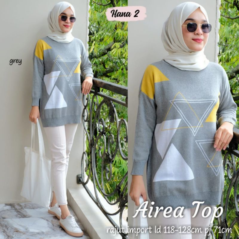 Airea top blouse rajut import hana 2
