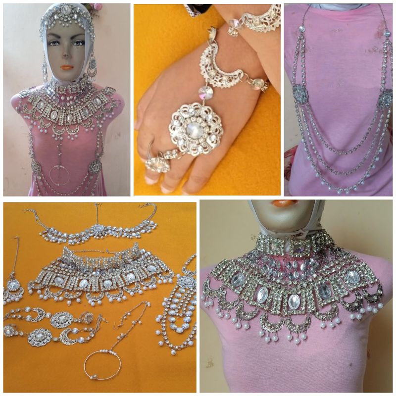 hiasan kalung  set perhiasan  India/ bridal/ mewah murah lengkap