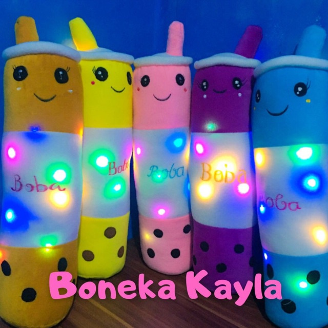 COD (TERBARU) Boneka Guling Boba PAKAI LAMPU ternyaman terlembut terempuk