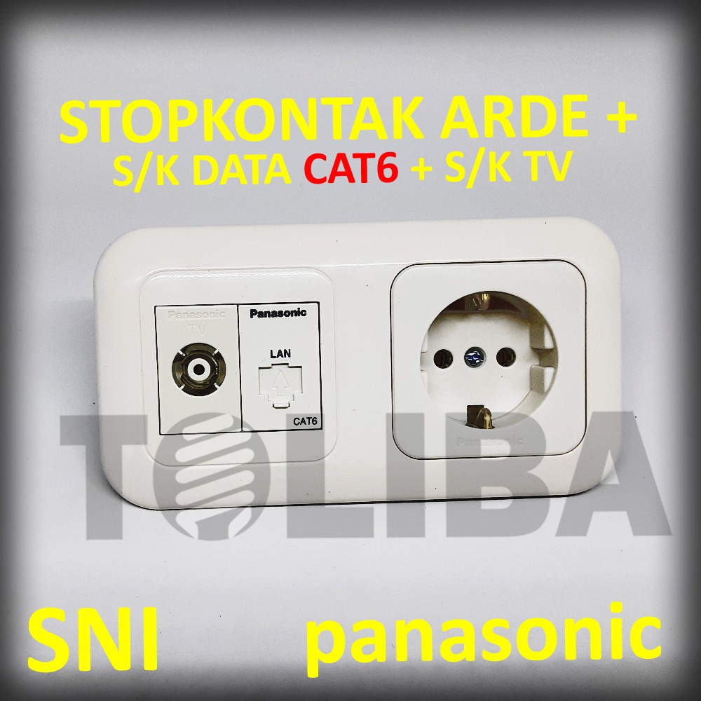 stopkontak arde non cp + stop kontak data cat6 cat 6 internet + s/k tv antena ib panasonic sni