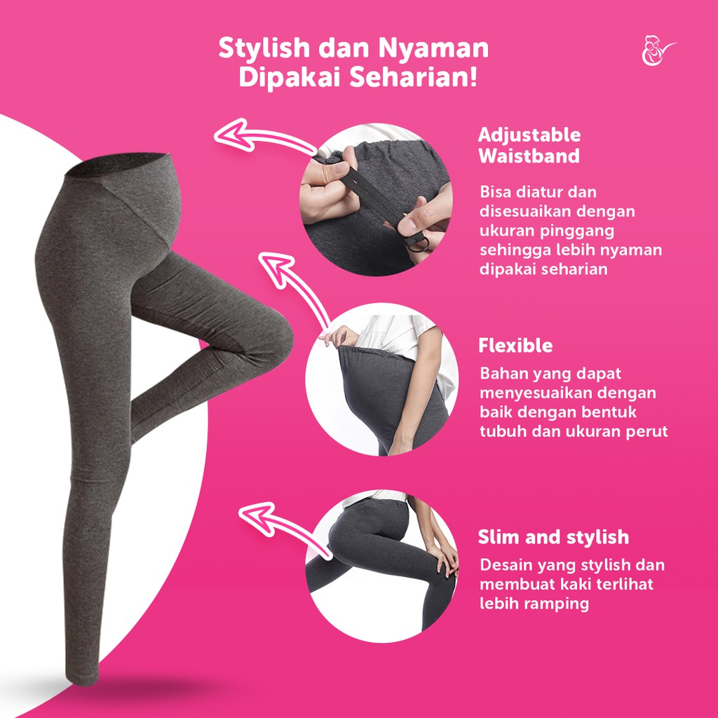 Celana Legging Hamil | Active-wear Maternity Legging Mama's Choice-4