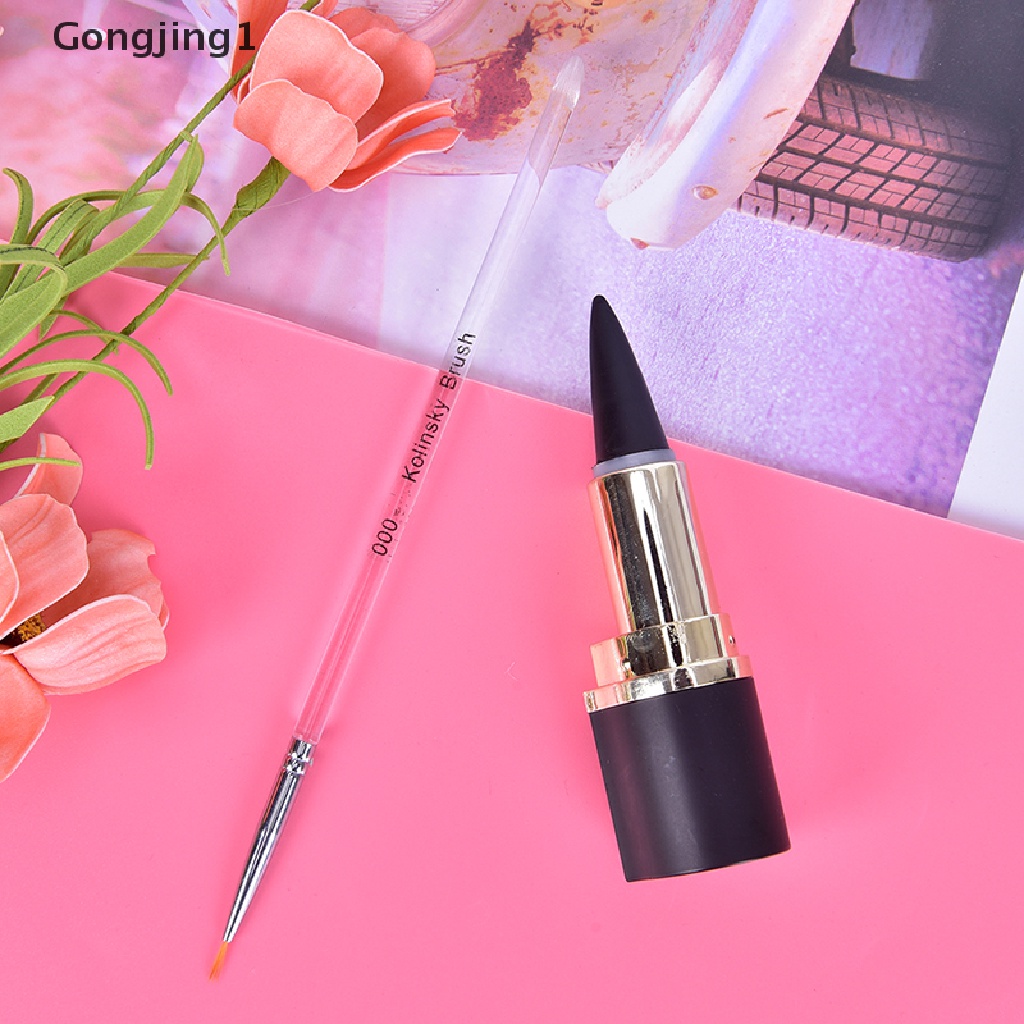 Gongjing1 3pcs / set brush pen Transparan Ukuran 7 / 9 / 11mm Untuk Nail art