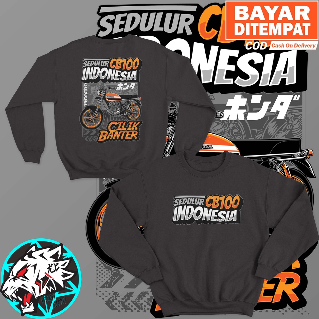 JAKET SWEATER HONDA CB 100 SEDULUR CB100 INDONESIA BIG SIZE JUMBO SWEATER CB 100 PRIA WANITA