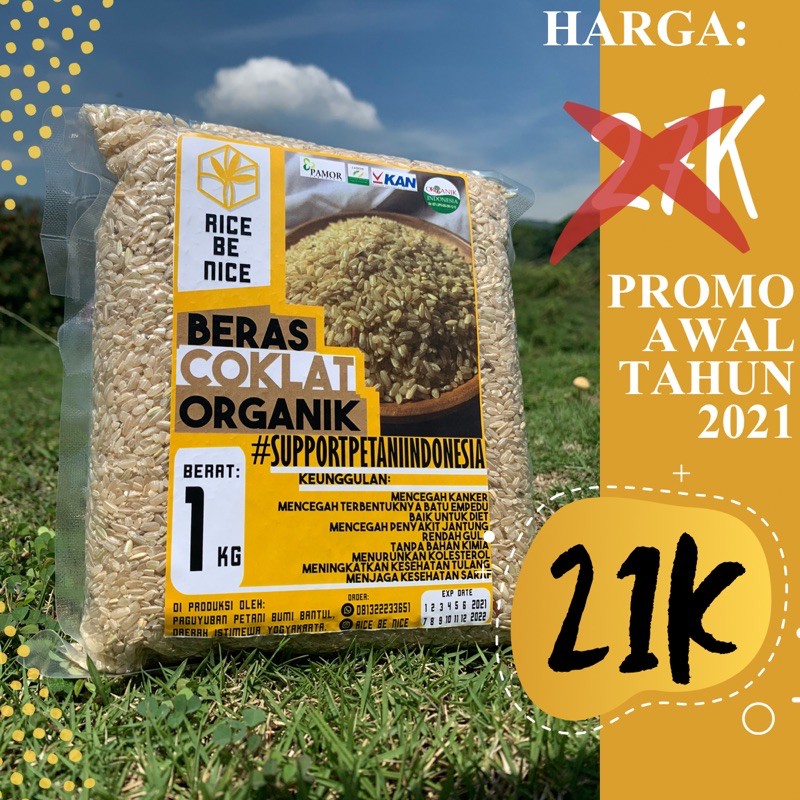 Beras Coklat Organik 1 Kg Vacum Shopee Indonesia