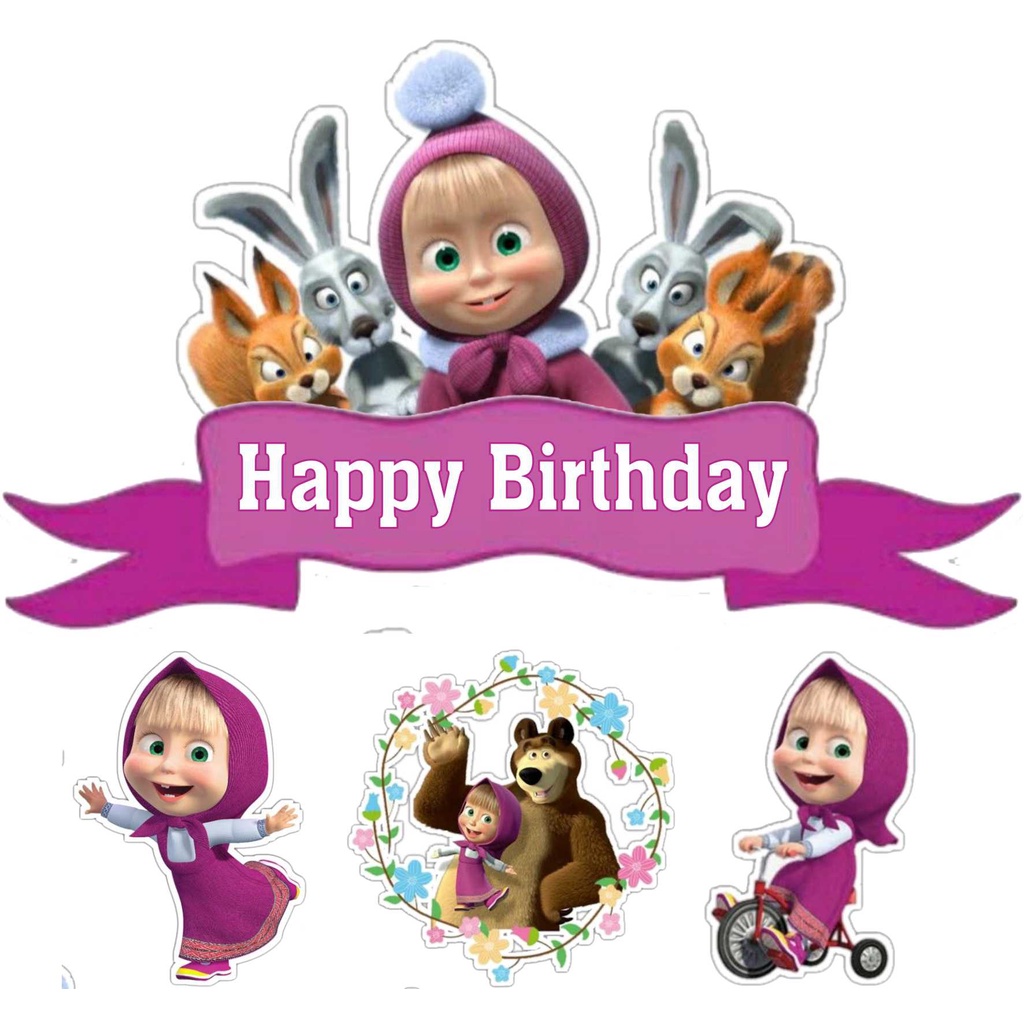 

TOPPER CAKE ULANG TAHUN / HIASAN KUE MASHA AND THE BEAR