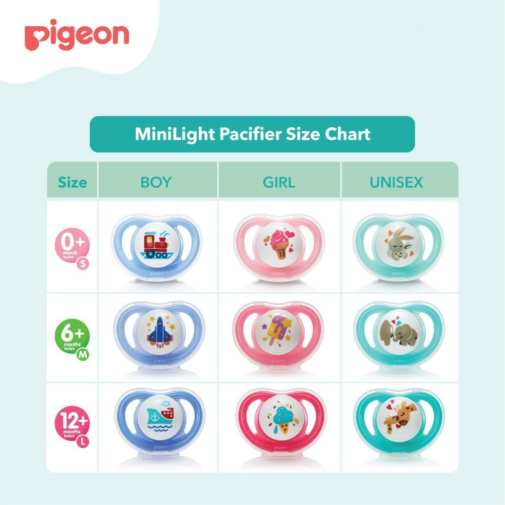 ★ BB ★  PIGEON Minilight Pacifier Girl - Boy | Empeng Bayi