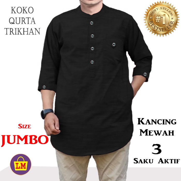 DG 10758 10762 10766 Baju Koko QURTA TRIKHAN Super Jumbo Baju Pria Muslim Terlaris Termurah-2