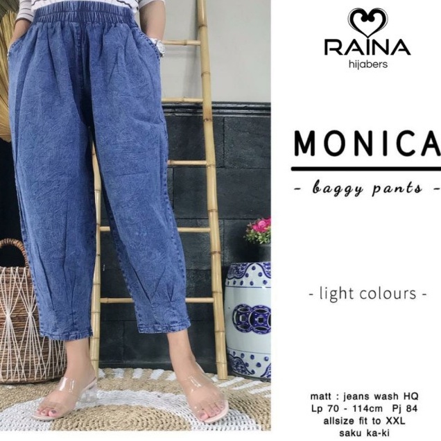 Monica Ikado Baggy Pants Jumbo Celana Jeans Wanita Big Size