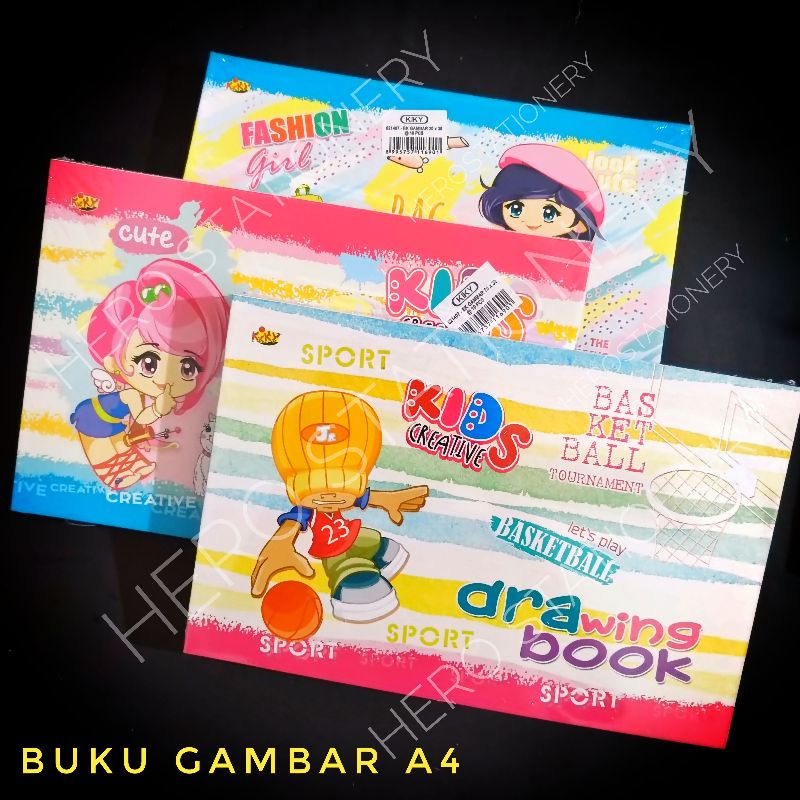 

Buku gambar A4 kiky premium kertas tebal 8 lembar . 10 buku