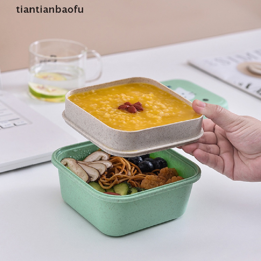 Kotak Makan Siang Bento Mini Lapis Ganda Bentuk Bulat Desain Hewan Gaya Jepang Untuk Anak