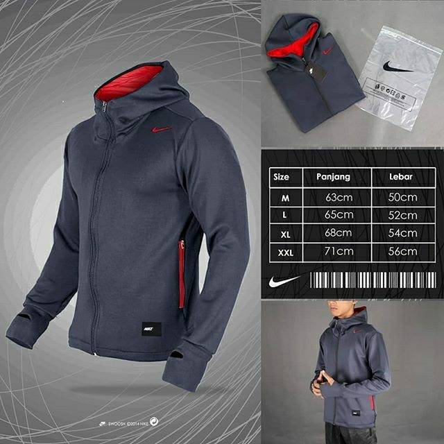 NIKE TRAINING JACKET THUMBHOLE (GREY X RED)