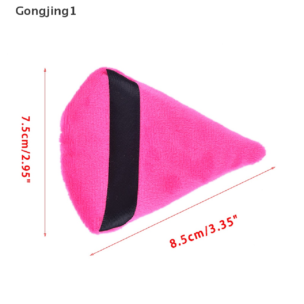 Gongjing1 2pcs Spons Puff Velvet Bentuk Segitiga Untuk Makeup Foundation