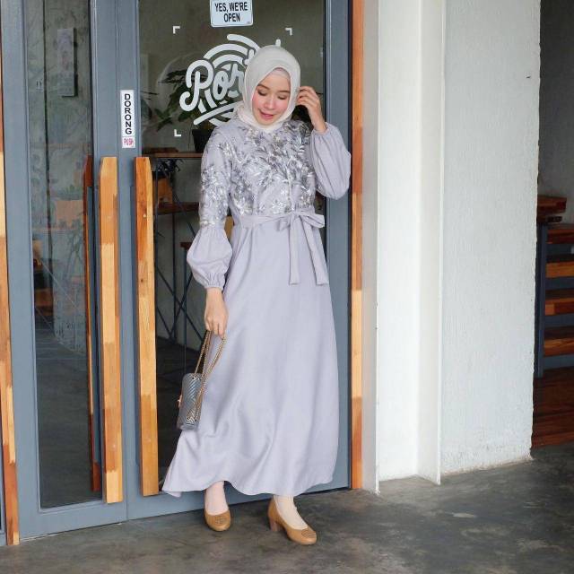 Gamis kondangan tile bordir ARICA LONGDRESS