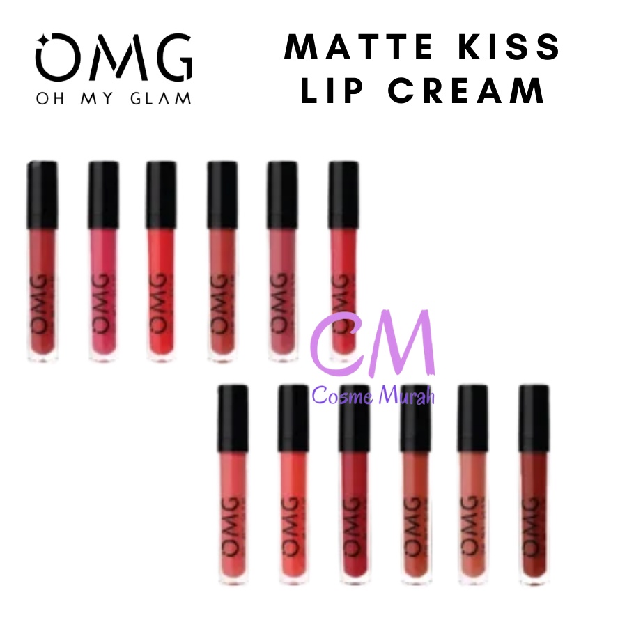 CM ✨ OMG Oh My Glam Matte Kiss Lip Cream | Lipcream Matte Lipstick Cair