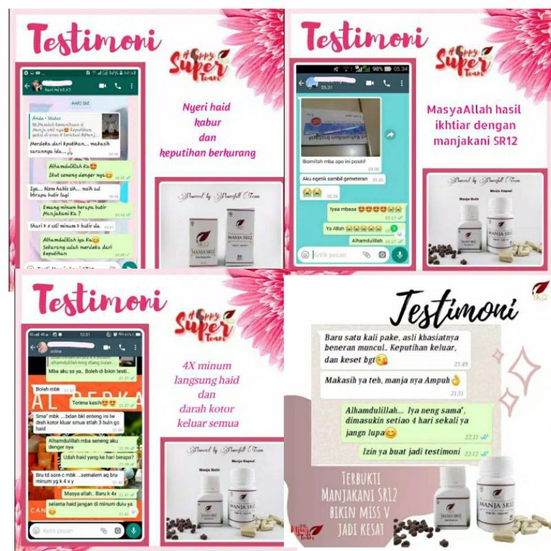 MANJAKANI SR12 HERBAL AMPUH ATASI KEPUTIHAN / MERAPATKAN MISS V / MELANCARKAN  HAID / PROMIL / KISTA