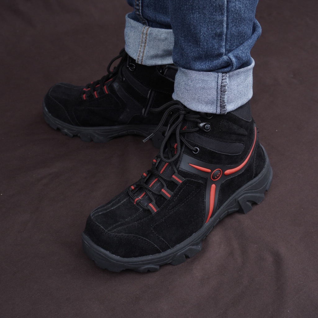 COD!!! Safety Boots Sepatu Gunung 5AA Outdor Turing Hiking Bikers Ujung Besi Terbaru