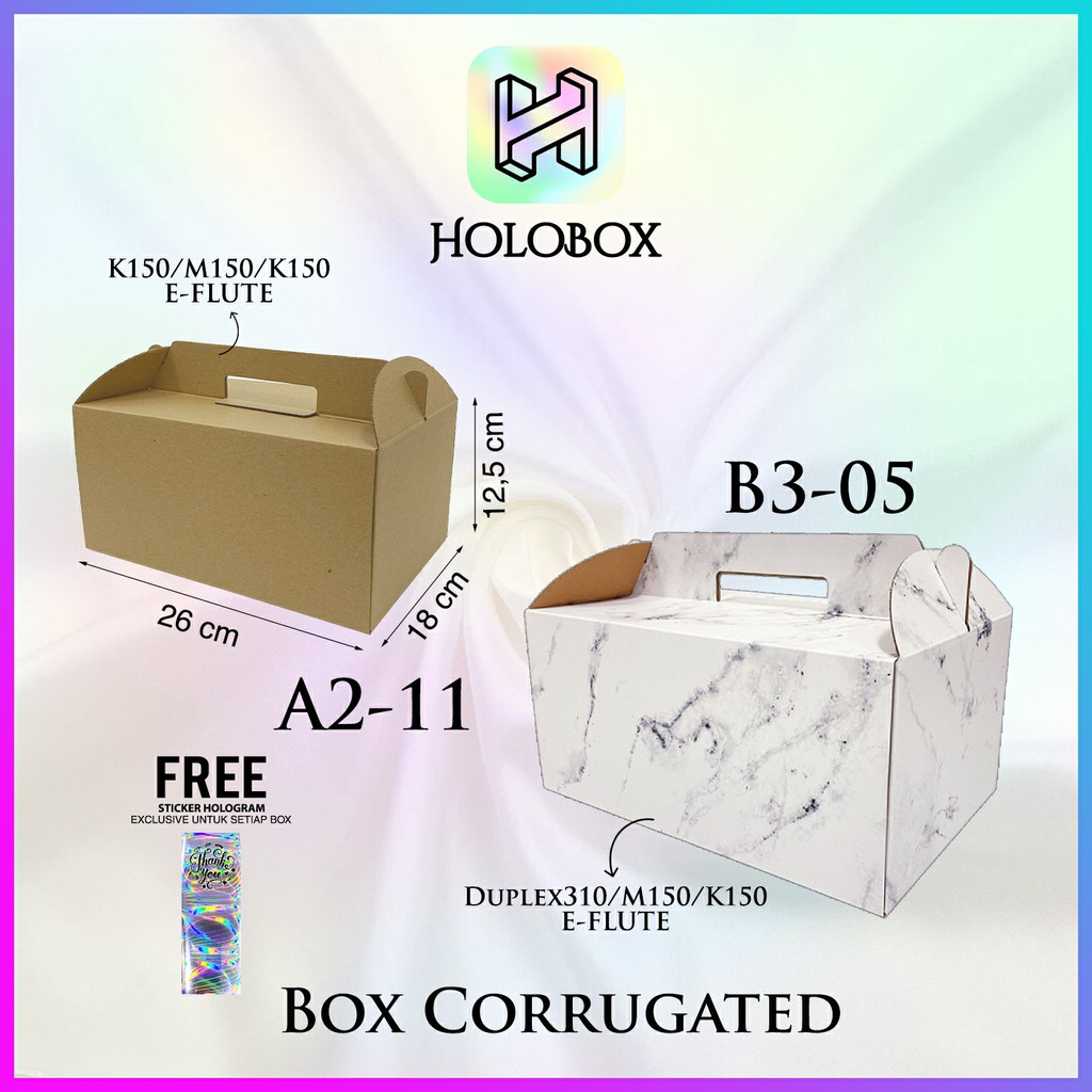 

Gable/Dus/Kotak Polos/Packaging/Corrugated/Serbaguna Uk.26x18x12.5